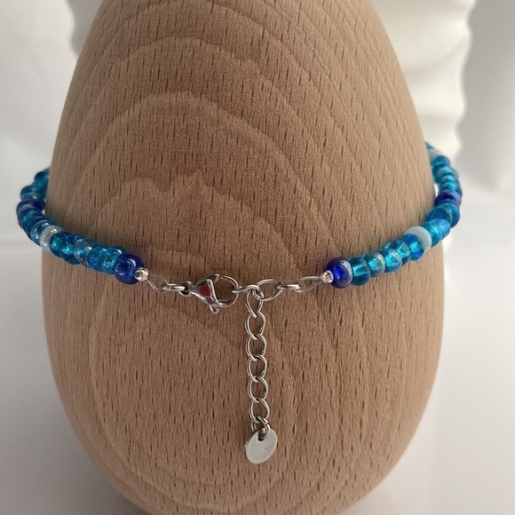BEADED Anklet Blue - Picture 3 of 11